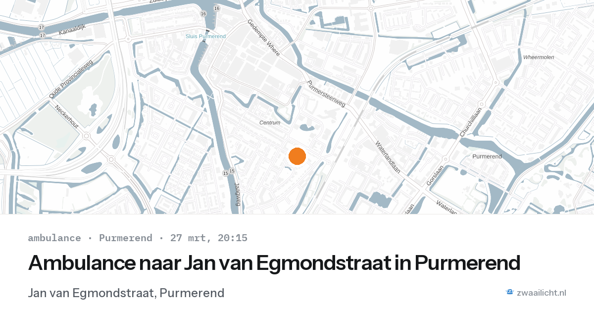 Ambulance naar Jan van Egmondstraat in Purmerend — 27 mrt 2026