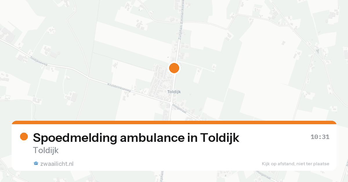 Spoedmelding ambulance in Toldijk — 9 aug 2026