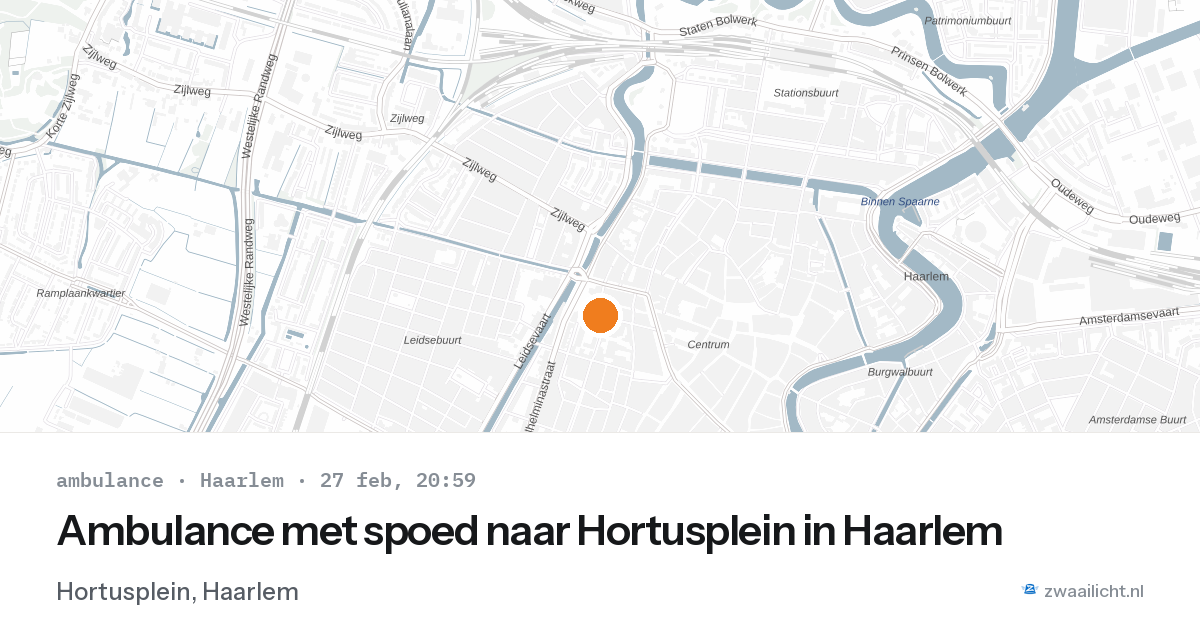 Ambulance met spoed naar Hortusplein in Haarlem — 27 feb 2026