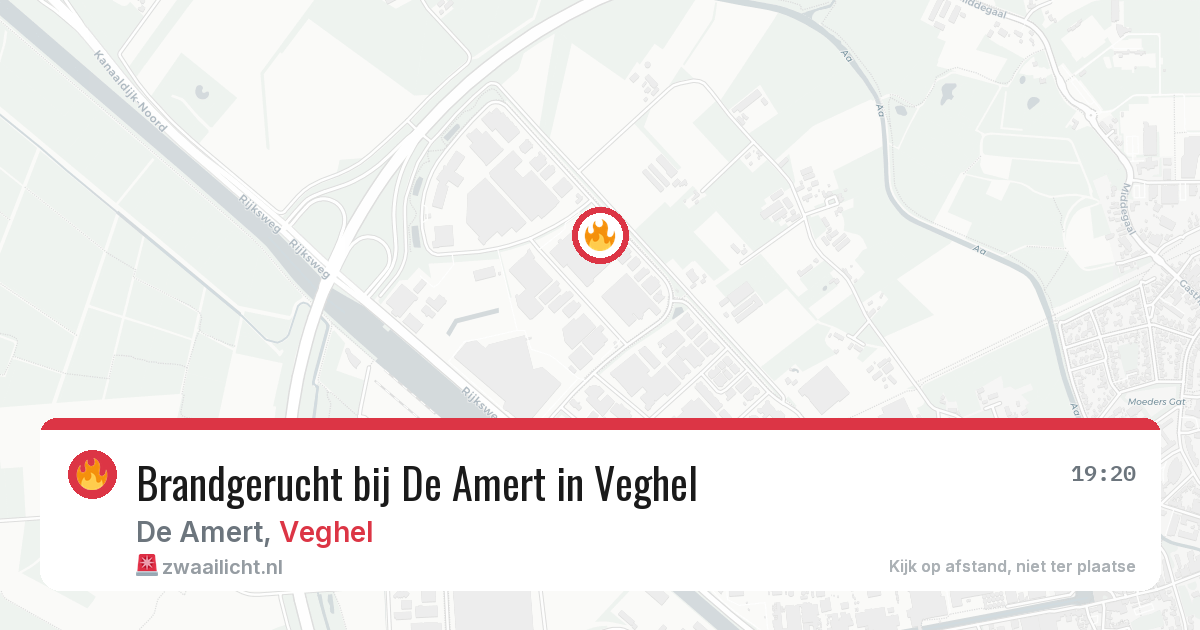 Brandgerucht bij De Amert in Veghel — 10 aug 2026