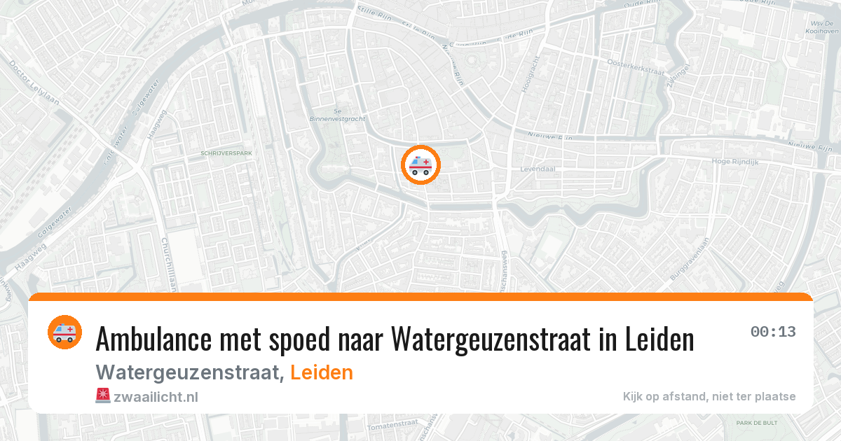 Ambulance met spoed naar Watergeuzenstraat in Leiden — 27 jul 2026