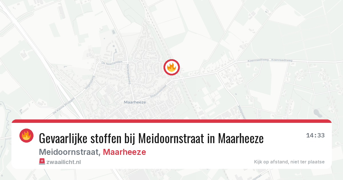 Gevaarlijke stoffen bij Meidoornstraat in Maarheeze — 4 aug 2026