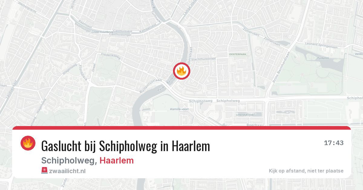 Gaslucht bij Schipholweg in Haarlem — 30 apr 2026