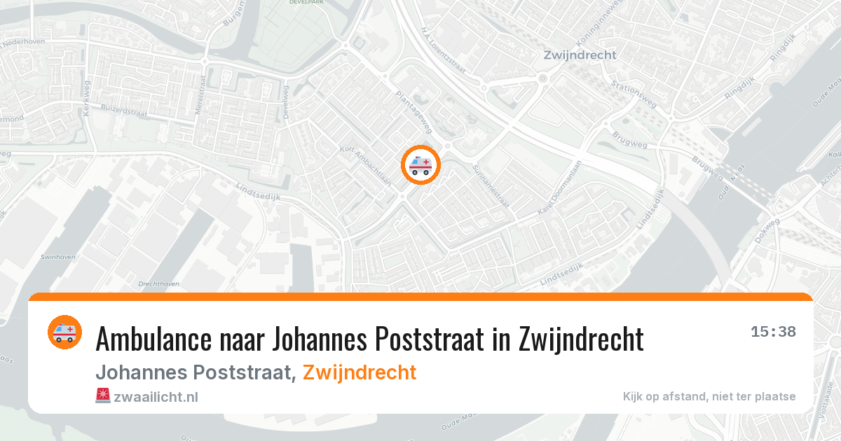 Ambulance naar Johannes Poststraat in Zwijndrecht — 6 aug 2026