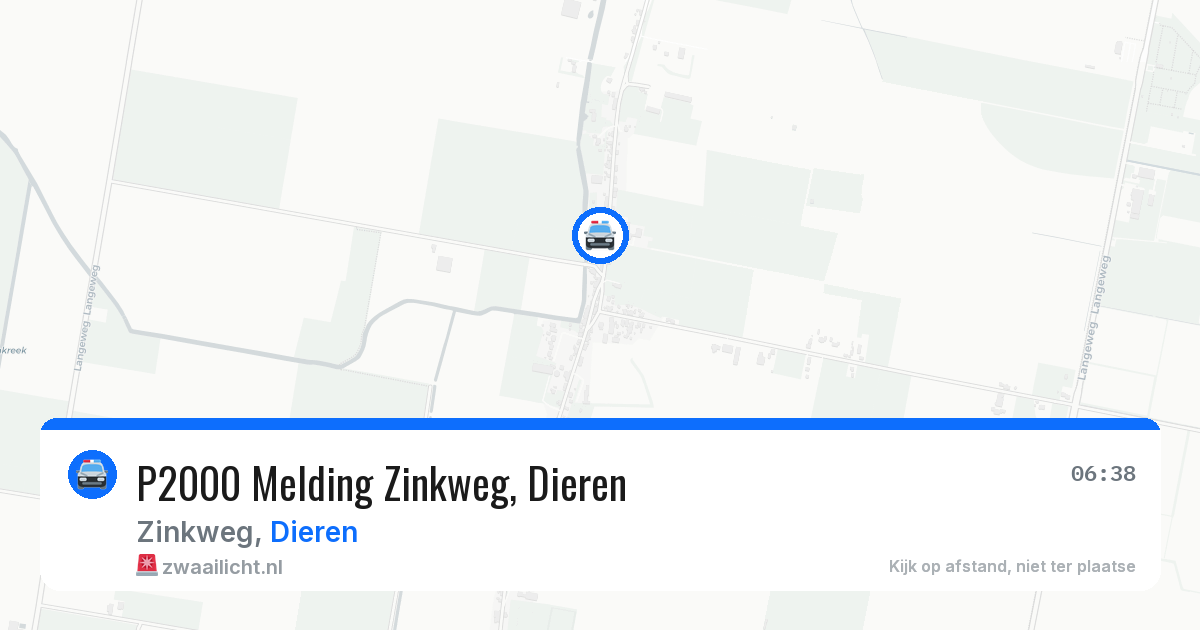 P2000 Melding Zinkweg, Dieren — 30 mei 2026
