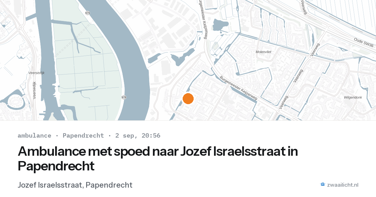 Ambulance met spoed naar Jozef Israelsstraat in Papendrecht — 2 sep 2026