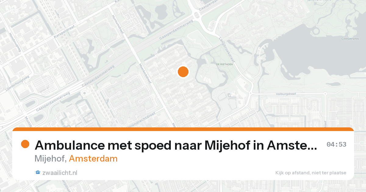 Ambulance met spoed naar Mijehof in Amsterdam — 18 aug 2026