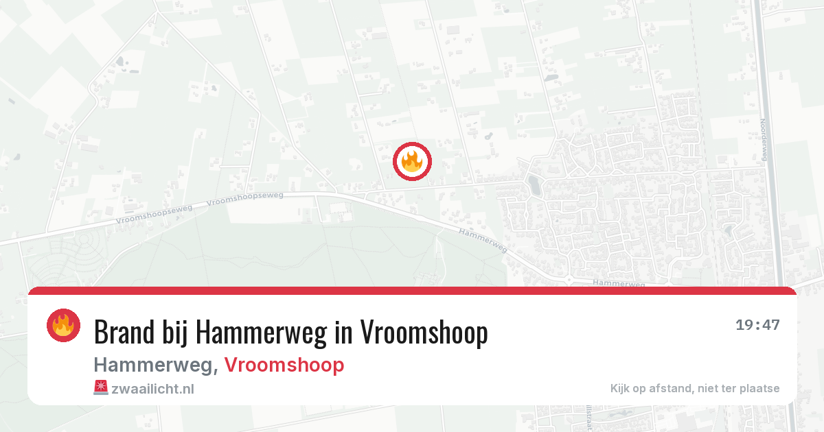 Brand bij Hammerweg in Vroomshoop — 5 aug 2026