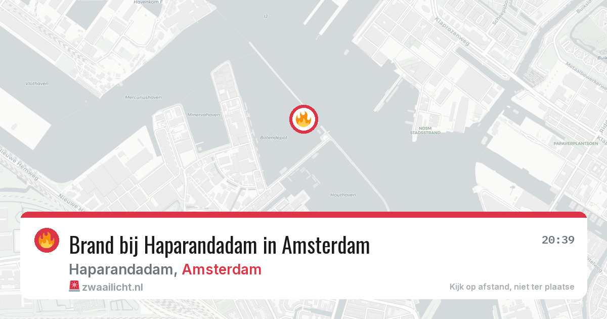 Brand bij Haparandadam in Amsterdam — 30 jul 2026
