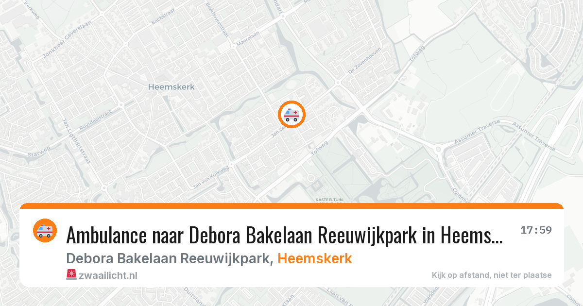Ambulance naar Debora Bakelaan Reeuwijkpark in Heemskerk — 18 jul 2026