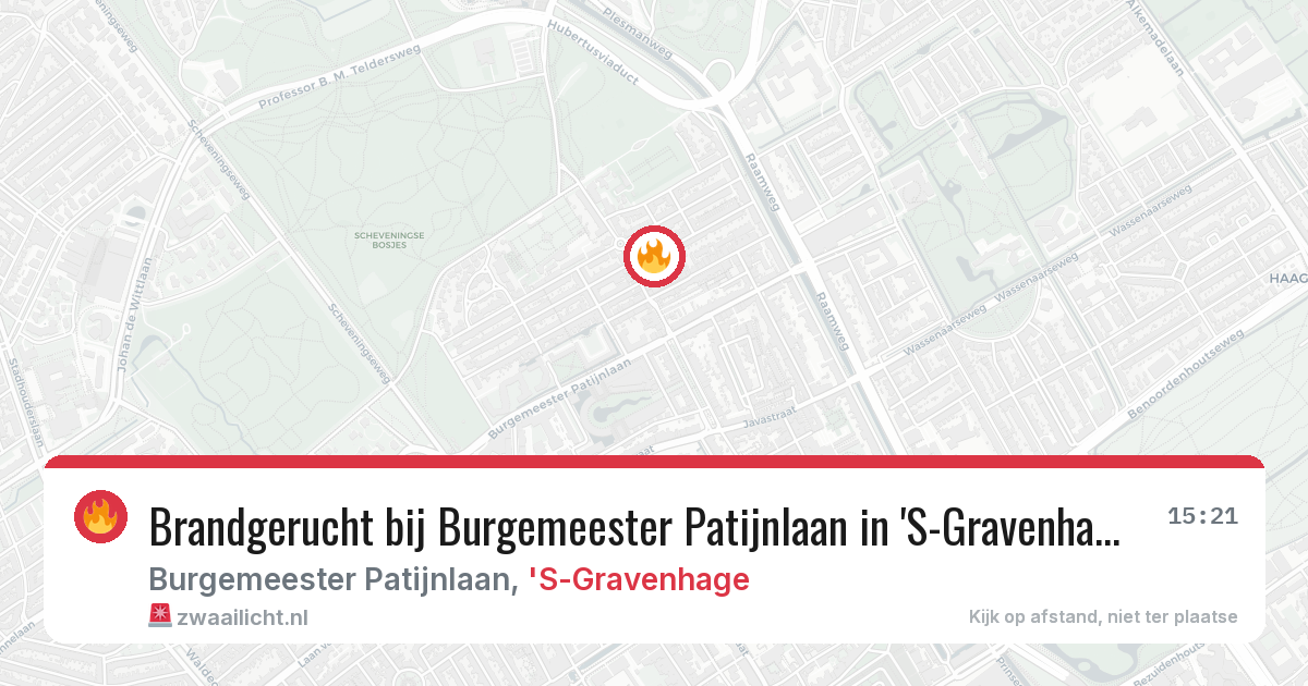 Brandgerucht bij Burgemeester Patijnlaan in 'S-Gravenhage — 22 mrt 2026