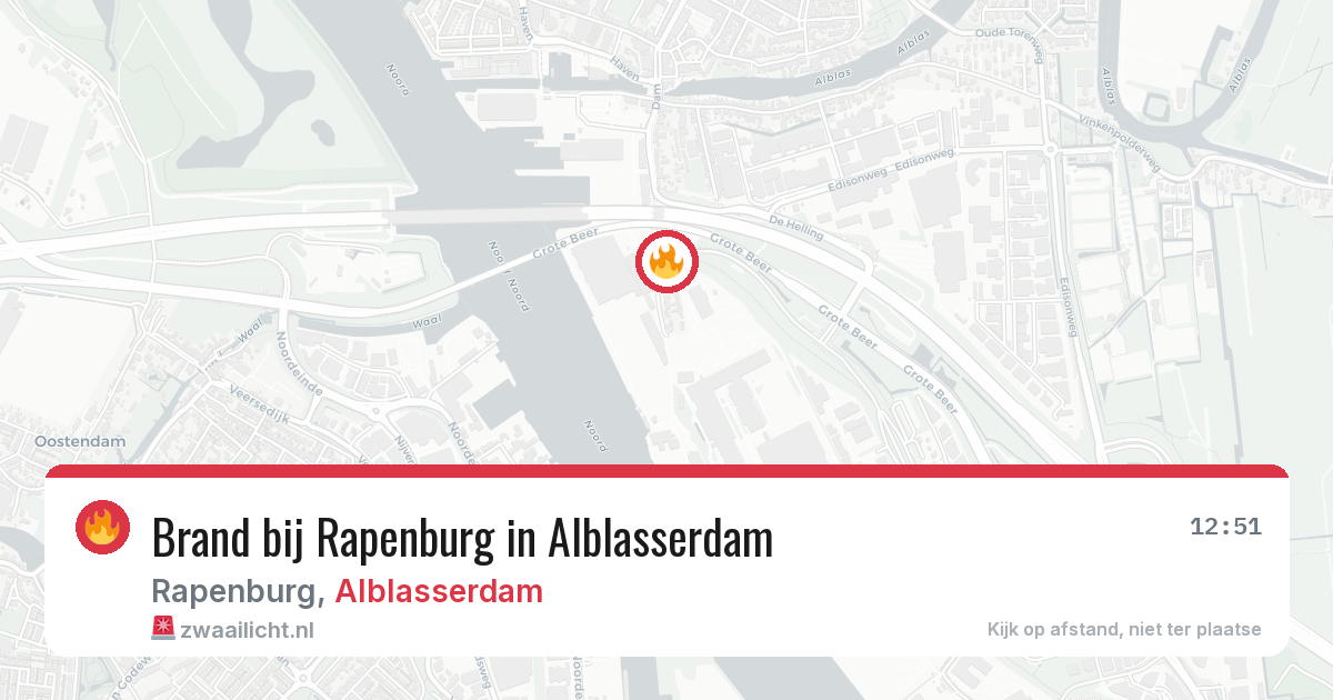 Brand bij Rapenburg in Alblasserdam — 19 mei 2026