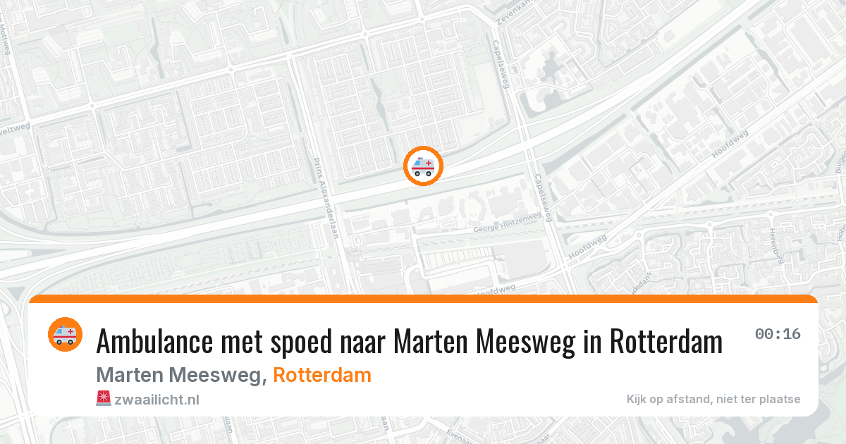 Ambulance met spoed naar Marten Meesweg in Rotterdam — 3 aug 2026