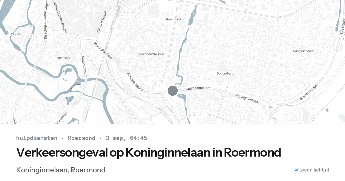 Verkeersongeval op Koninginnelaan in Roermond — 3 sep 2026
