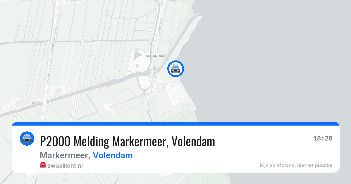 P2000 Melding Markermeer, Volendam — 16 jun 2026