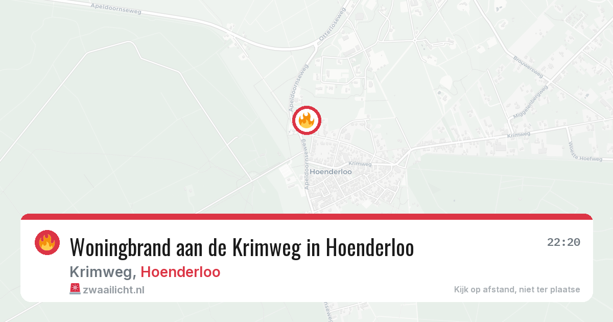 Woningbrand aan de Krimweg in Hoenderloo — 19 mei 2026