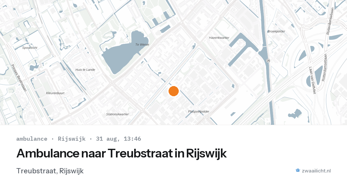 Ambulance naar Treubstraat in Rijswijk — 31 aug 2026
