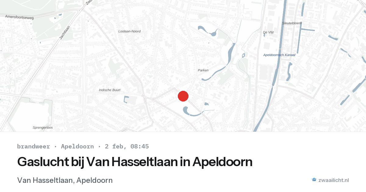 Gaslucht bij Van Hasseltlaan in Apeldoorn — 2 feb 2026