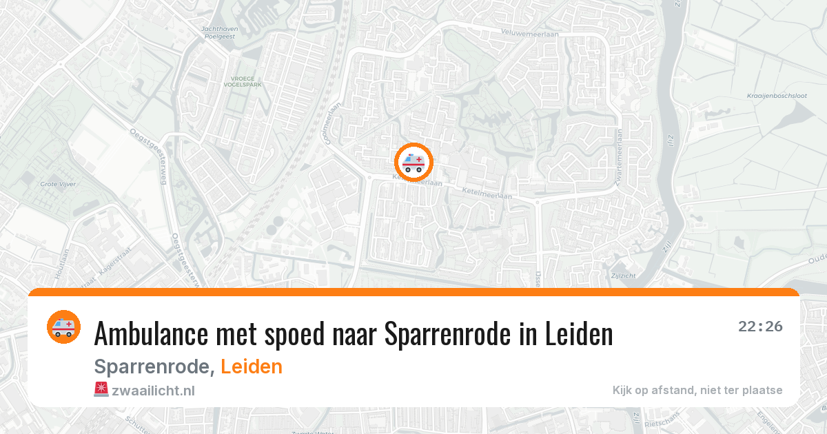 Ambulance met spoed naar Sparrenrode in Leiden — 11 aug 2026