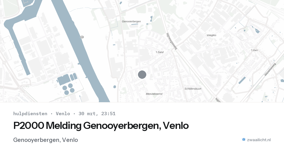 P2000 Melding Genooyerbergen, Venlo — 30 mrt 2026