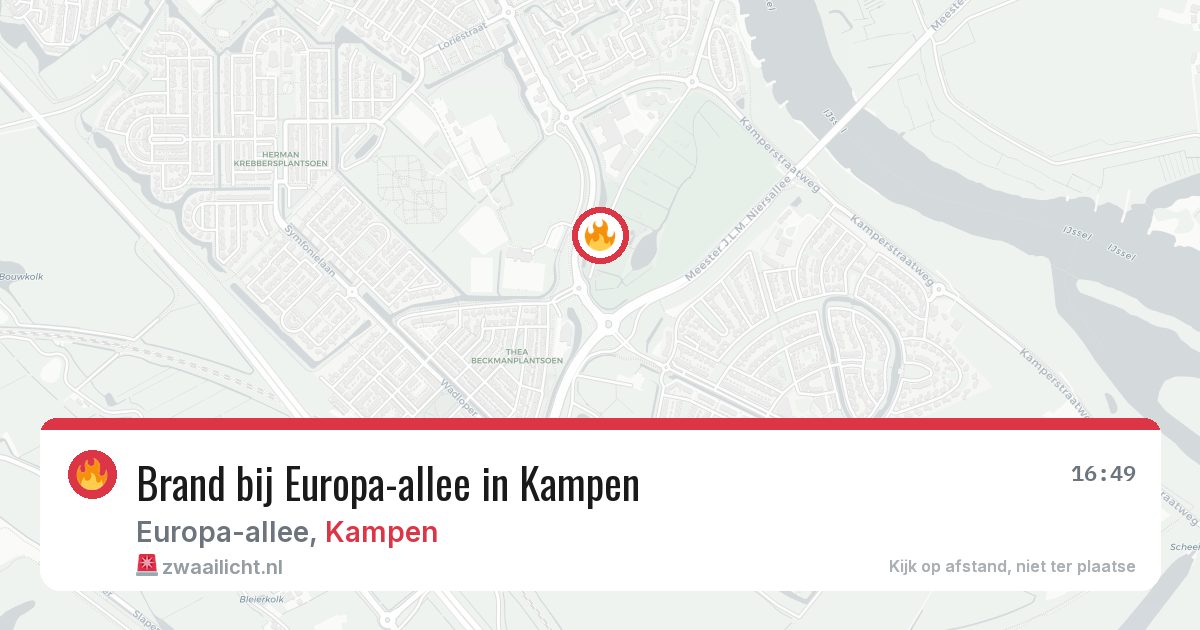 Brand bij Europa-allee in Kampen — 16 mei 2026