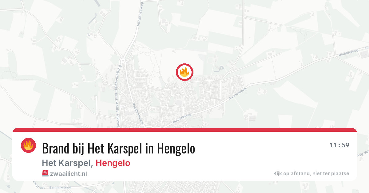Brand bij Het Karspel in Hengelo — 4 aug 2026