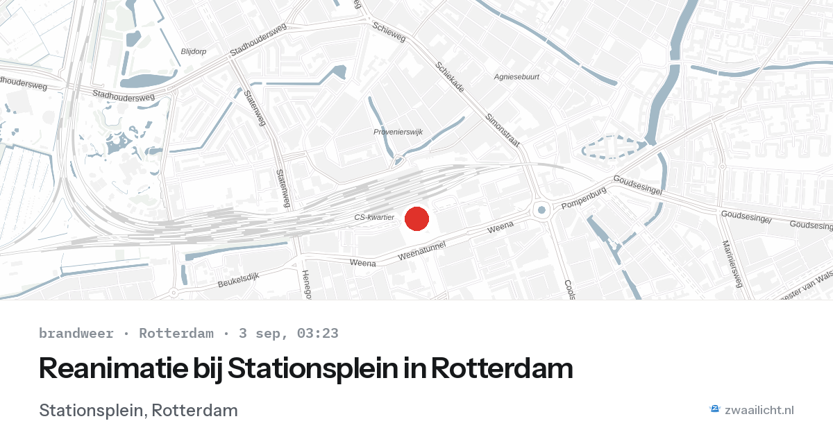Reanimatie bij Stationsplein in Rotterdam — 3 sep 2026