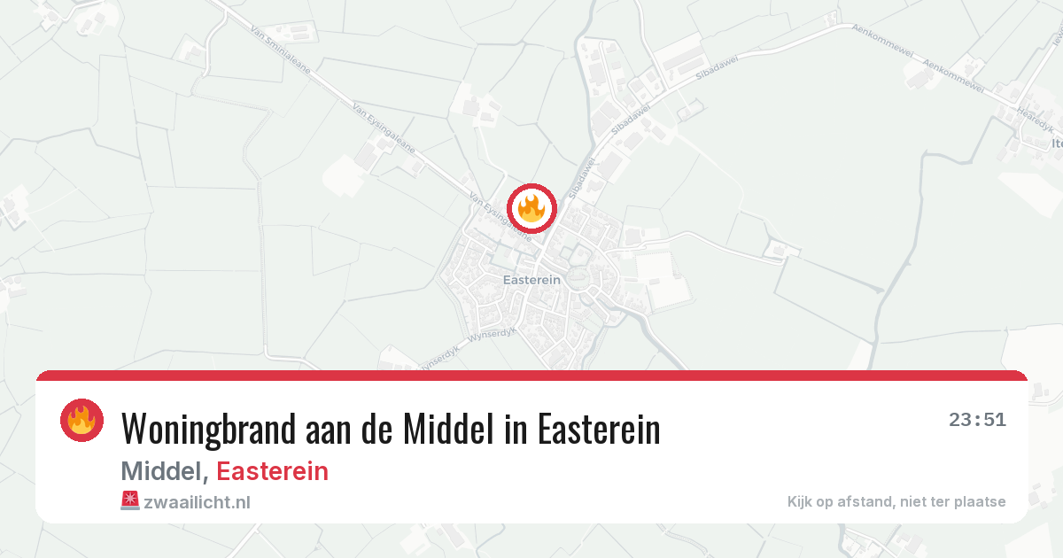 Woningbrand aan de Middel in Easterein — 27 jun 2026