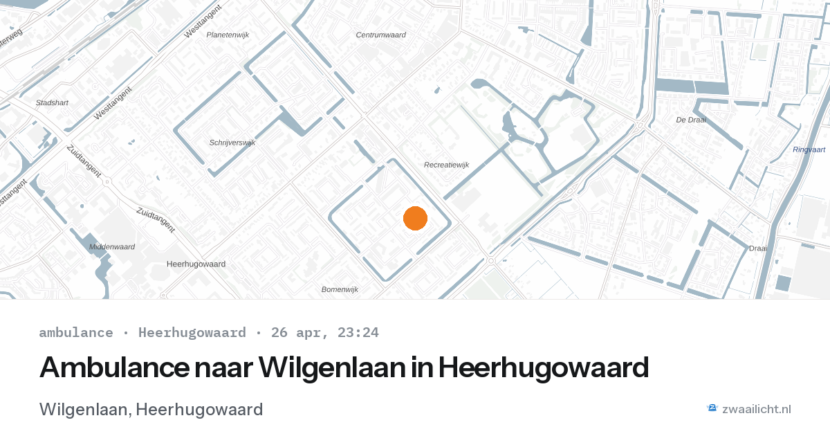Ambulance naar Wilgenlaan in Heerhugowaard — 26 apr 2026