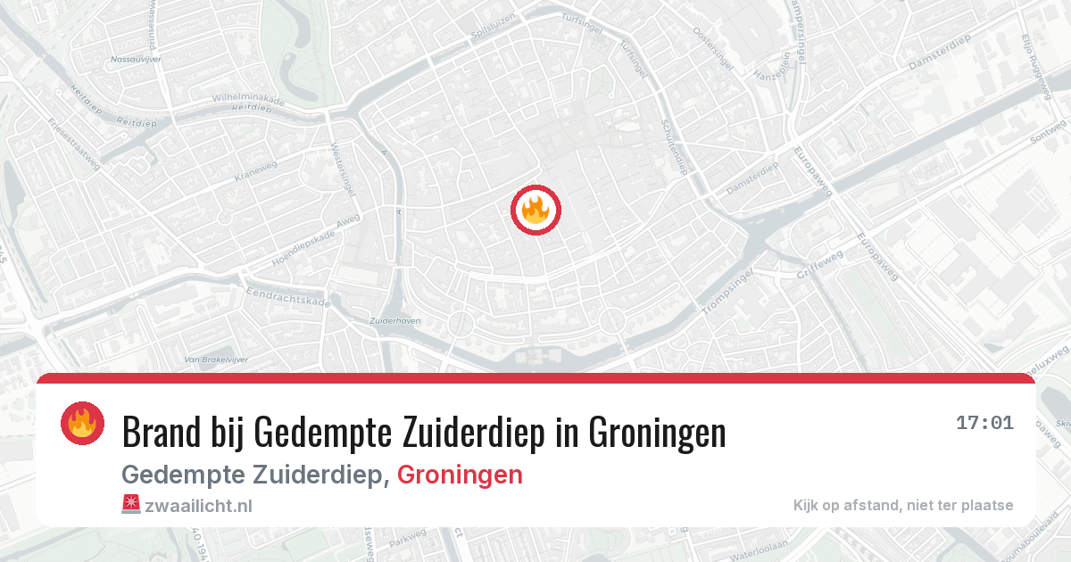 Brand bij Gedempte Zuiderdiep in Groningen — 19 jun 2026