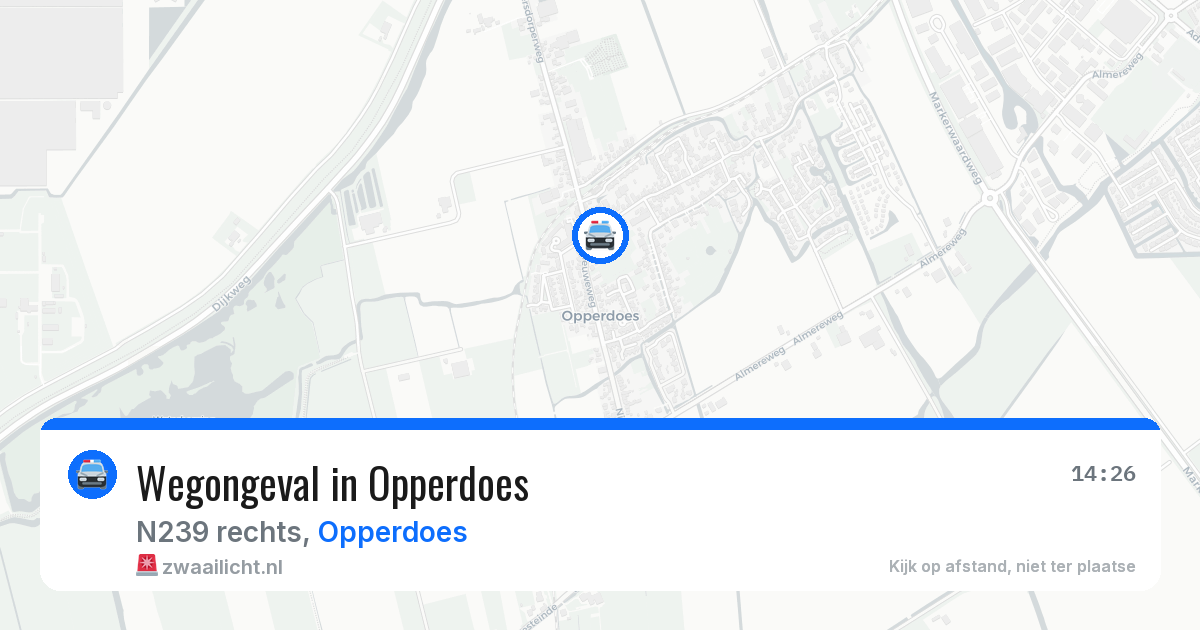 Wegongeval in Opperdoes — 13 jun 2026