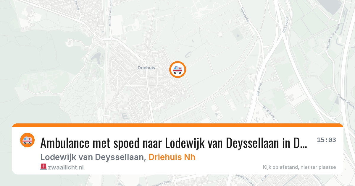 Ambulance met spoed naar Lodewijk van Deyssellaan in Driehuis Nh — 7 aug 2026