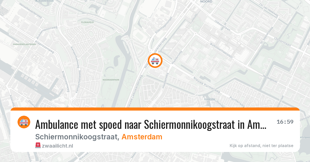 Ambulance met spoed naar Schiermonnikoogstraat in Amsterdam — 7 jun 2026