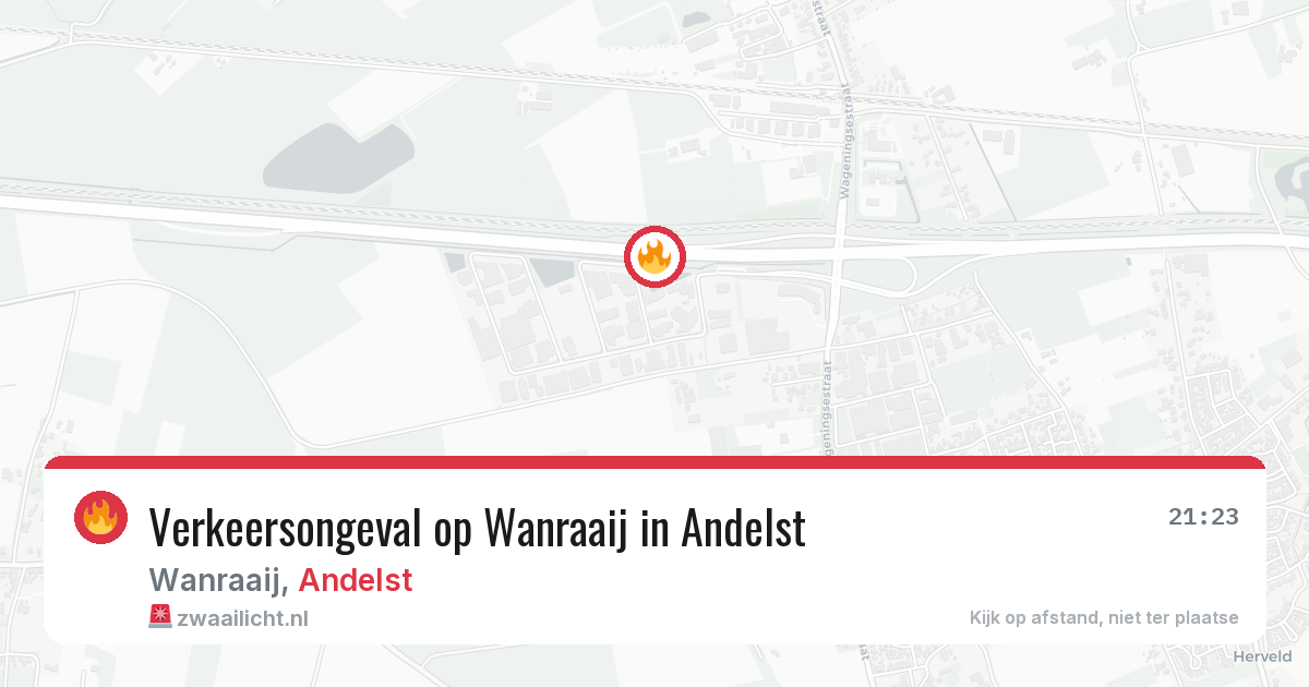 Verkeersongeval op Wanraaij in Andelst — 22 mrt 2026