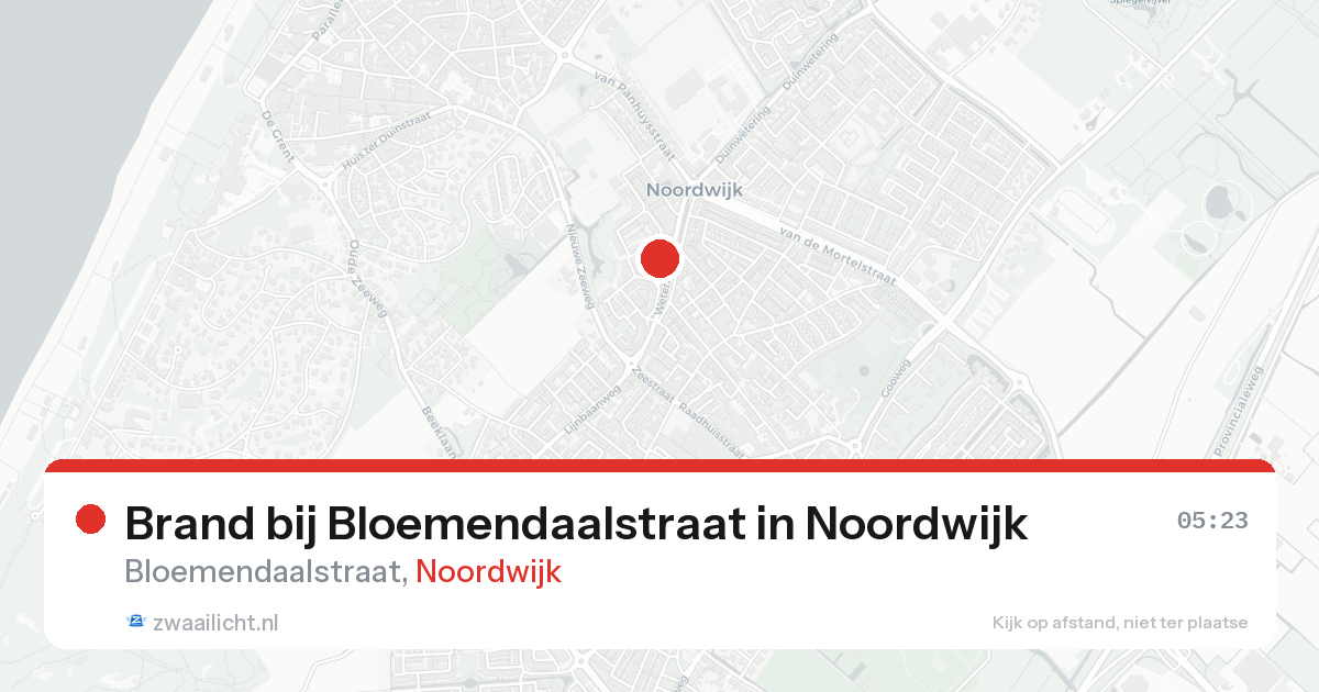 Brand bij Bloemendaalstraat in Noordwijk — 6 apr 2026