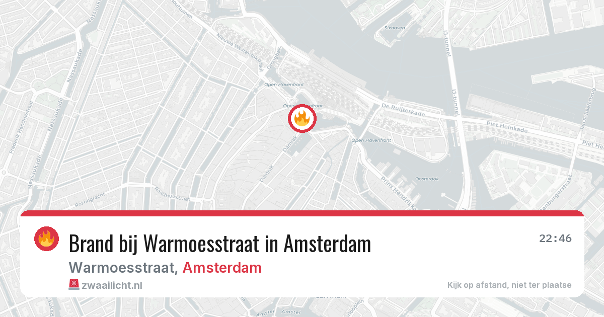 Brand bij Warmoesstraat in Amsterdam — 22 jul 2026