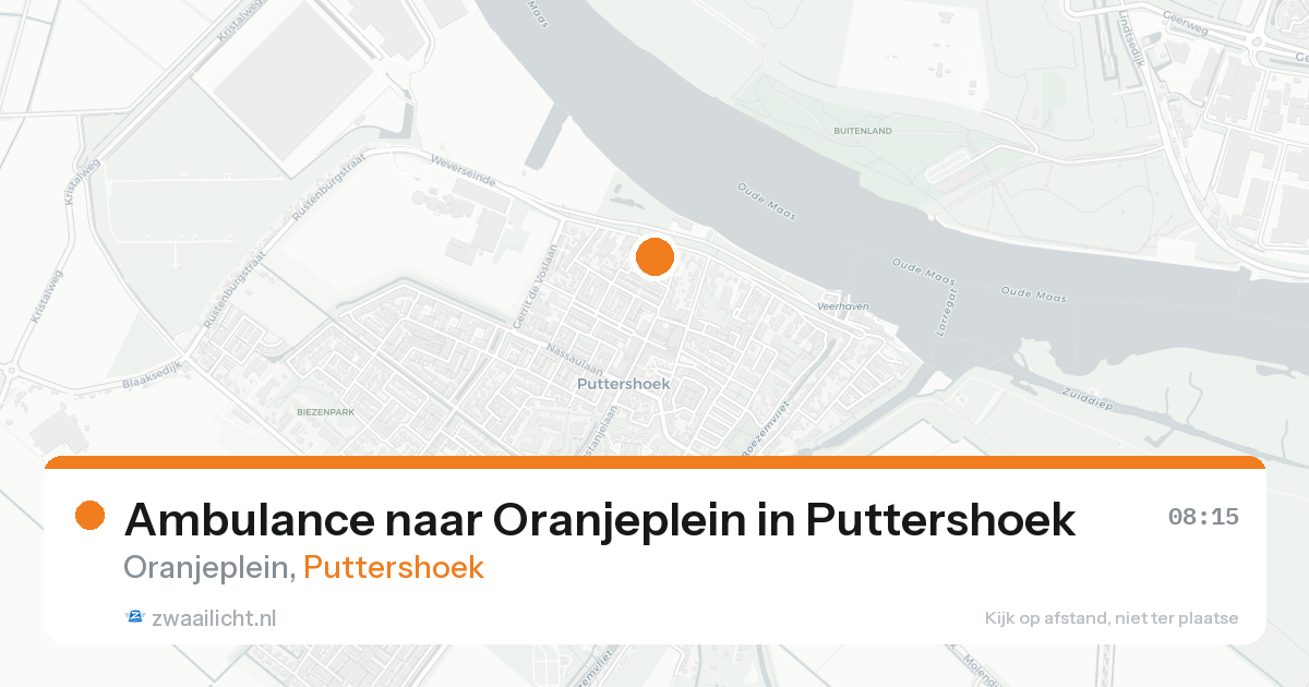 Ambulance naar Oranjeplein in Puttershoek — 17 aug 2026