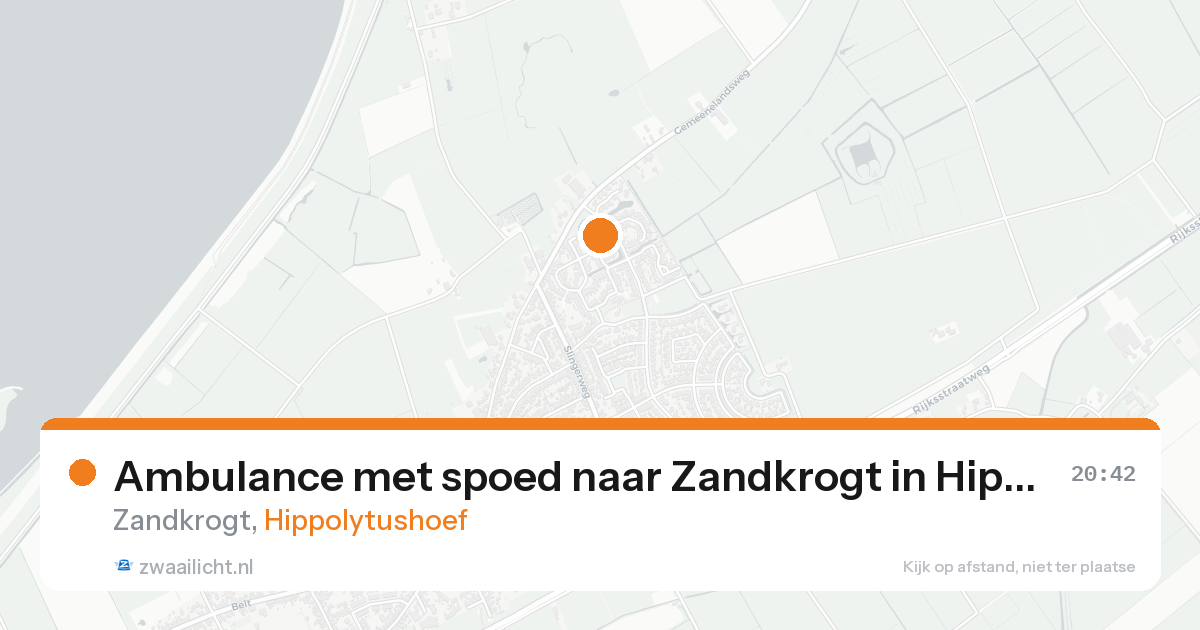 Ambulance met spoed naar Zandkrogt in Hippolytushoef — 21 aug 2026