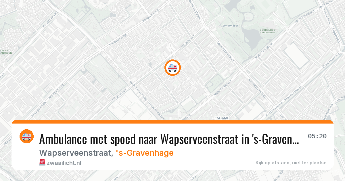 Ambulance met spoed naar Wapserveenstraat in 's-Gravenhage — 18 mrt 2026