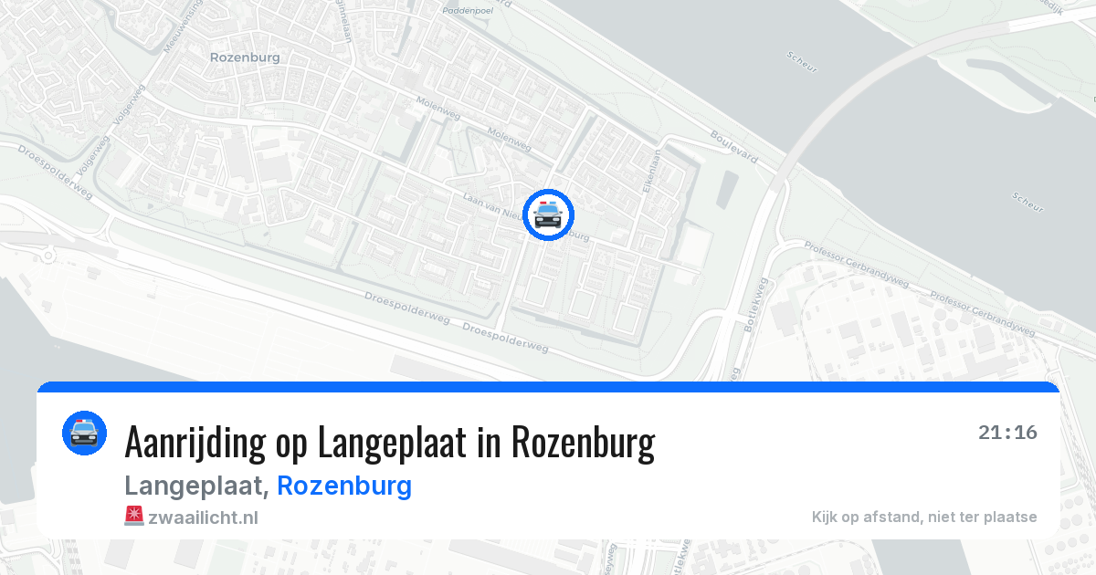 Aanrijding op Langeplaat in Rozenburg — 4 aug 2026