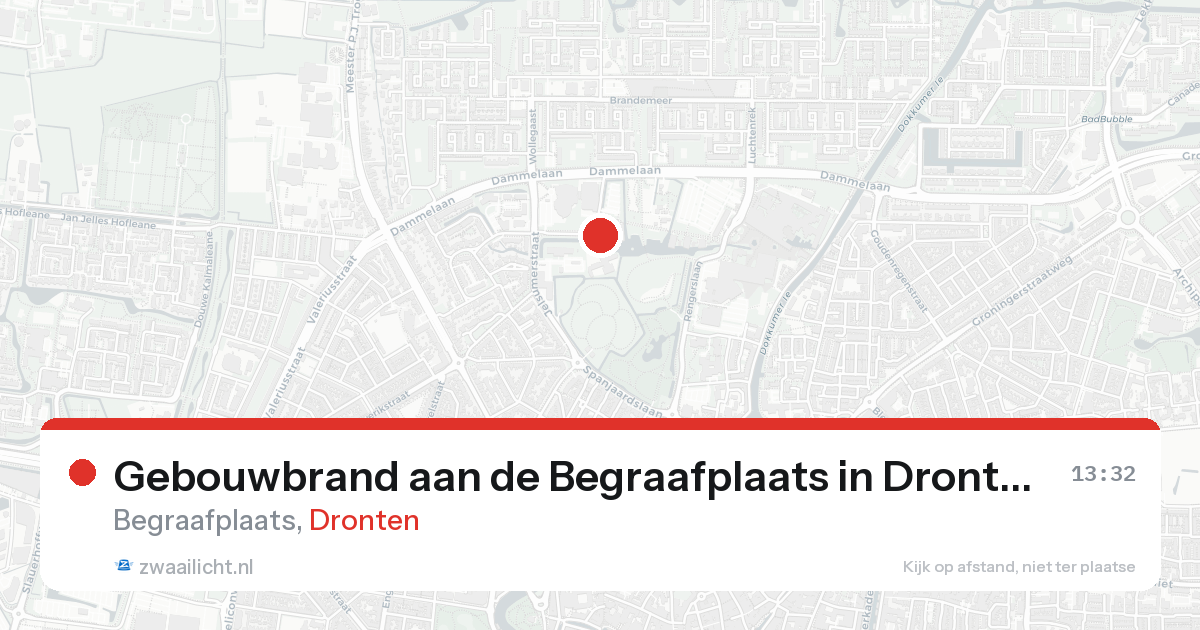 Gebouwbrand aan de Begraafplaats in Dronten — 15 aug 2026