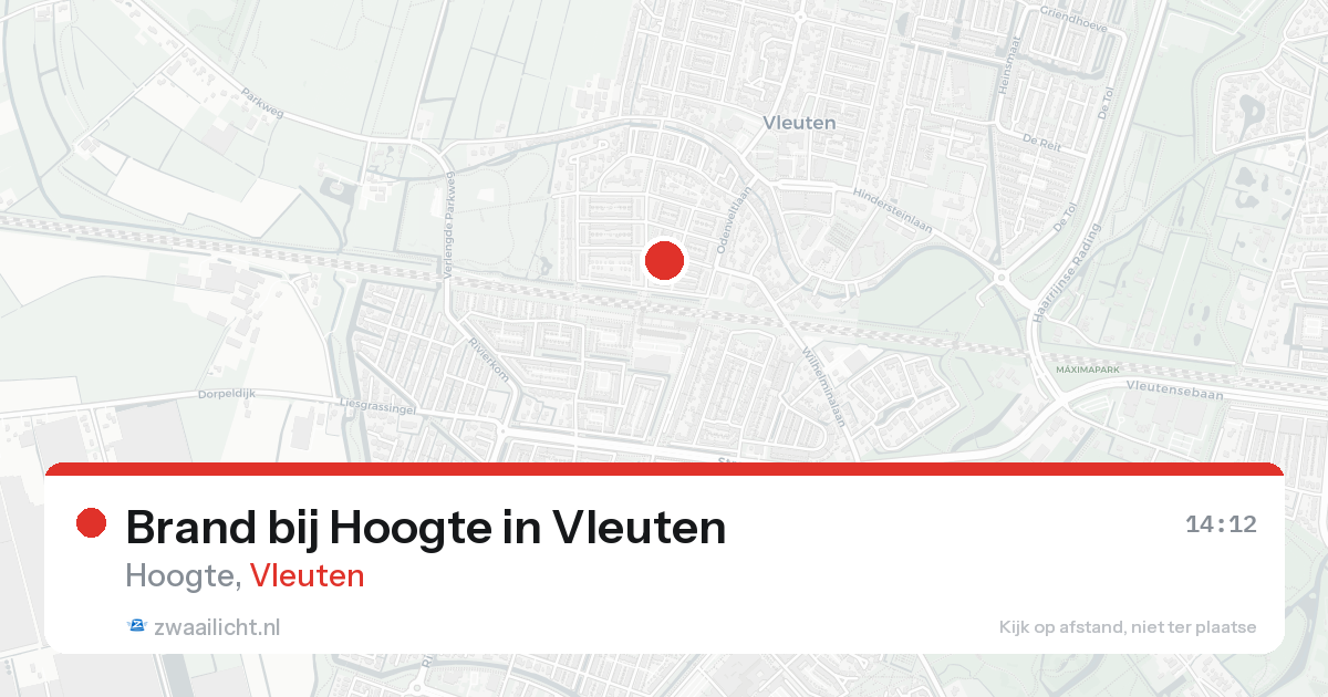 Brand bij Hoogte in Vleuten — 21 aug 2026