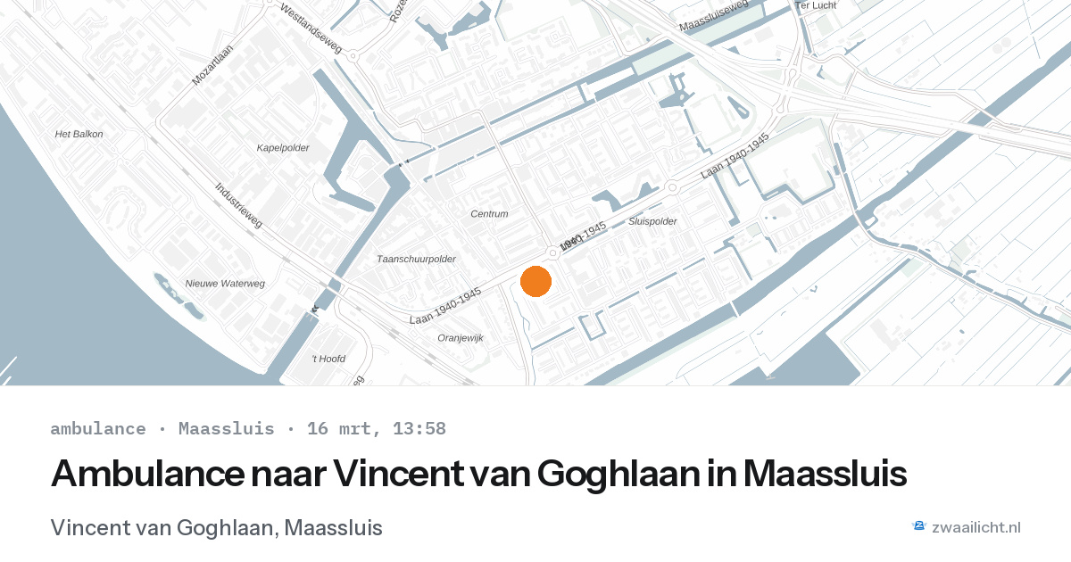 Ambulance naar Vincent van Goghlaan in Maassluis — 16 mrt 2026