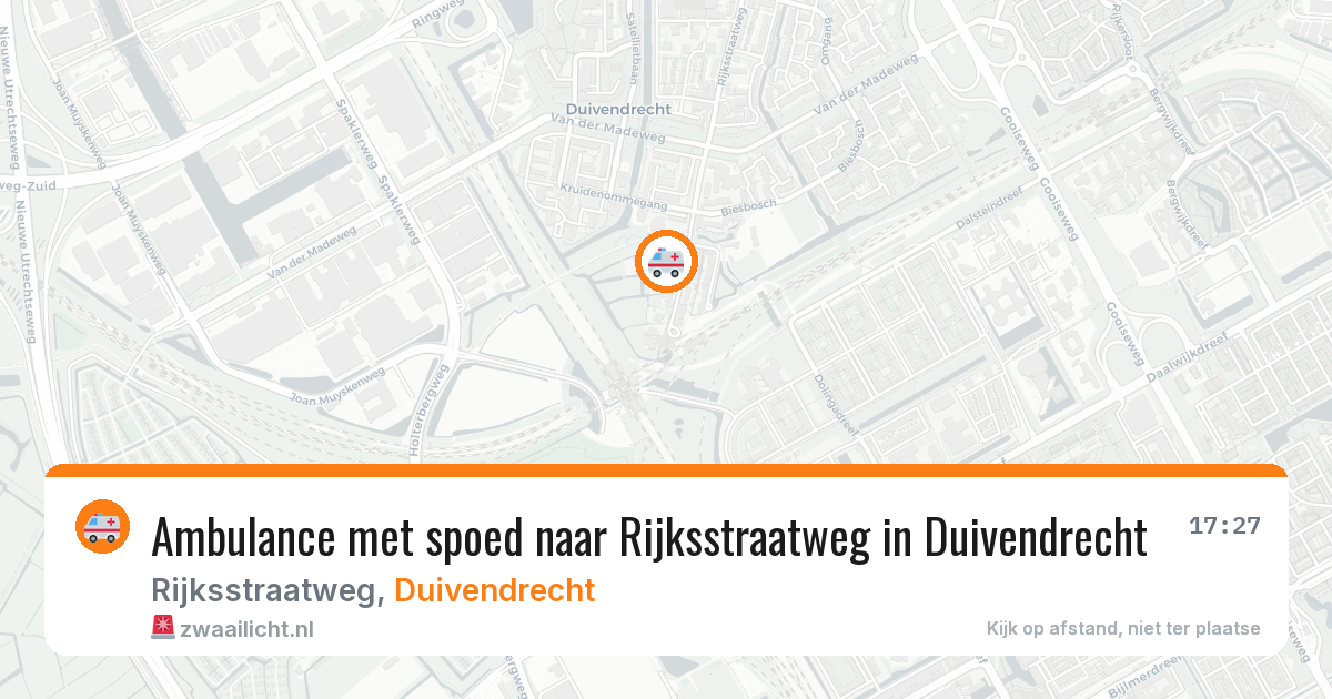 Ambulance met spoed naar Rijksstraatweg in Duivendrecht — 21 jul 2026