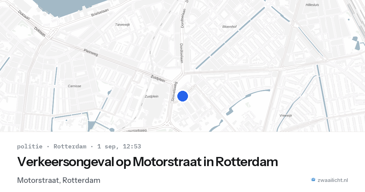 Verkeersongeval op Motorstraat in Rotterdam — 1 sep 2026