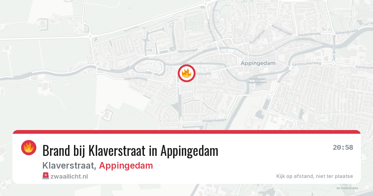 Brand bij Klaverstraat in Appingedam — 5 aug 2026