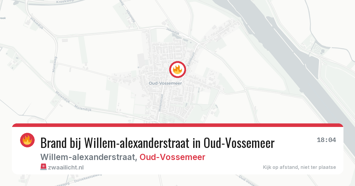 Brand bij Willem-alexanderstraat in Oud-Vossemeer — 6 jul 2026