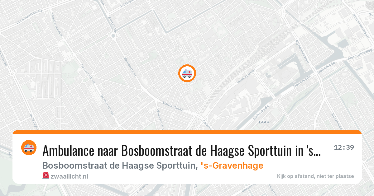 Ambulance naar Bosboomstraat de Haagse Sporttuin in 's-Gravenhage — 20 apr 2026