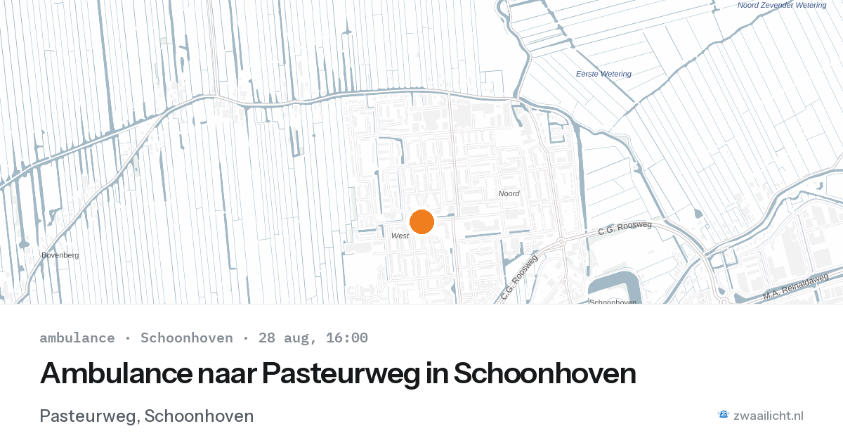 Ambulance naar Pasteurweg in Schoonhoven — 28 aug 2026