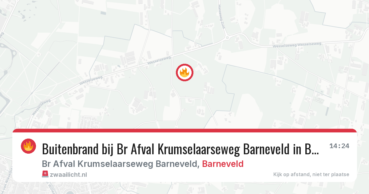 Buitenbrand bij Br Afval Krumselaarseweg Barneveld in Barneveld — 1 jul 2026